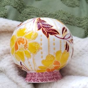 Anthropologie vase. White, pink, yellow